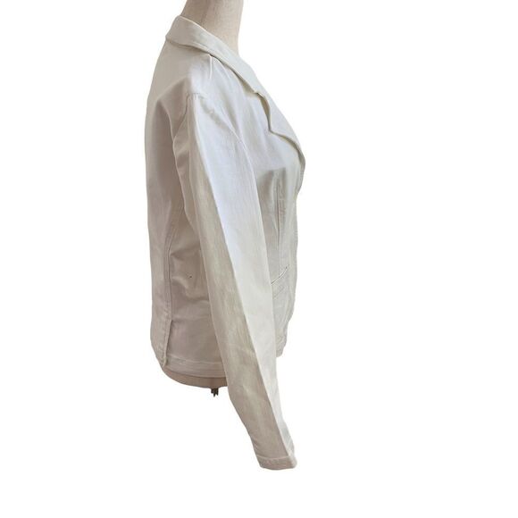 Talbots White Cotton Twill Stretch Blazer Single Button Jacket Size 6 - Picture 6 of 8